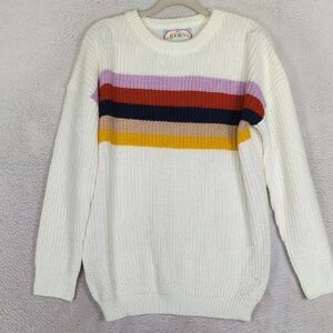 Adorn it Women's Rainbow Striped Knit Sweater Size L/XL‎